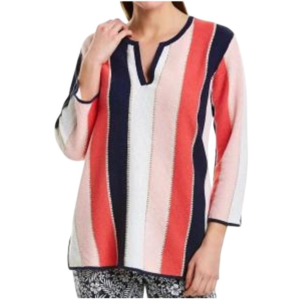 Tommy Bahama Women's Multicolor Striped Knit Tunic Top Size S